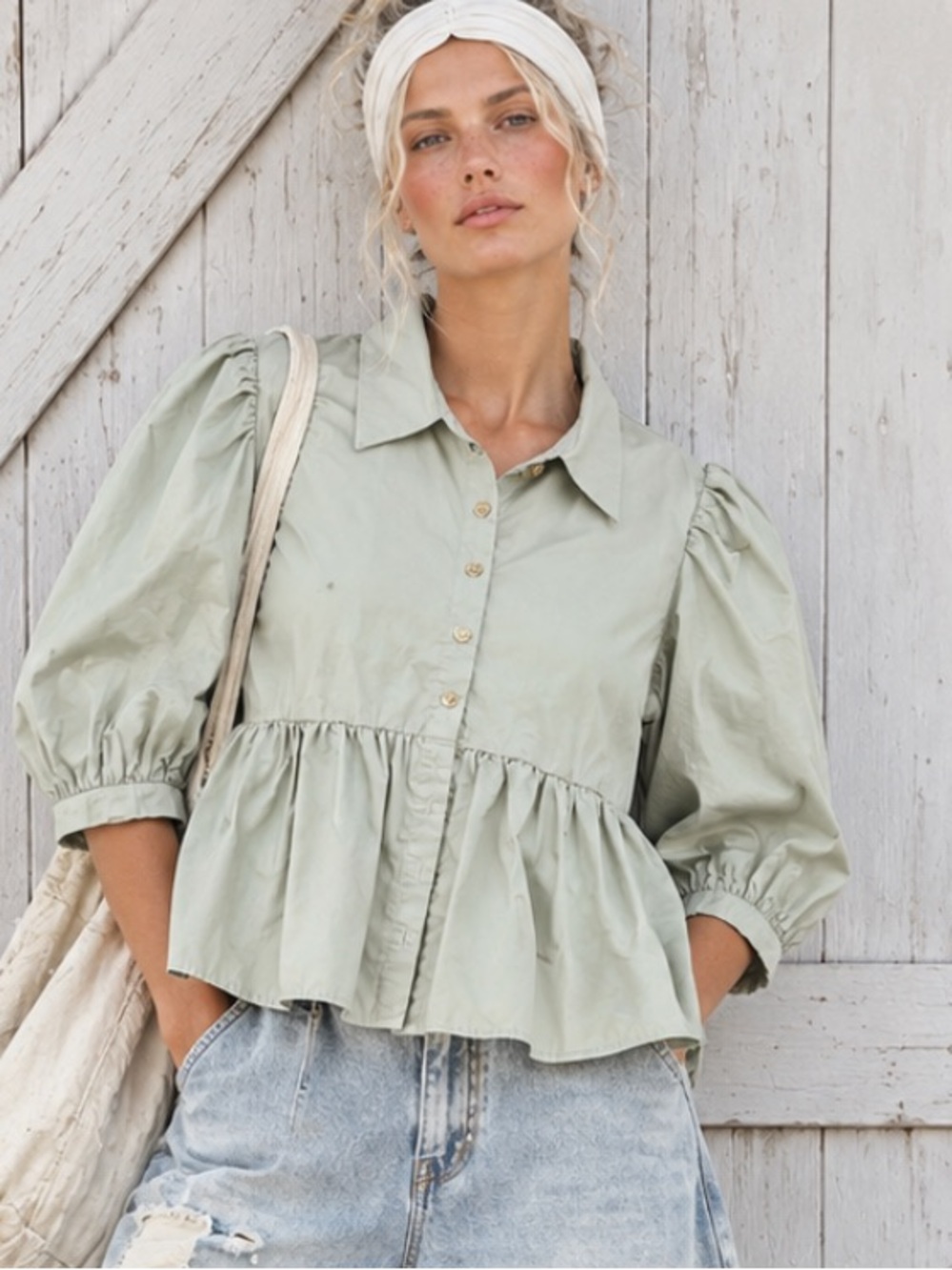 Anthropologie En Saison peplum blouse